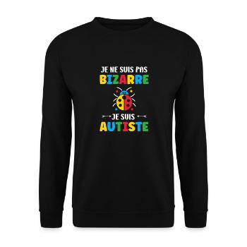 Je ne suis pas bizarre je suis autiste - Sweat-shirt Unisexe - noir - Devant - Alina (178cm) & Michal (187cm)