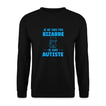 Je ne suis pas bizarre je suis autiste - Sweat-shirt Unisexe - noir - Devant - Alina (178cm) & Michal (187cm)