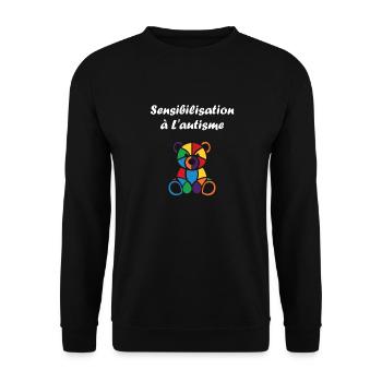 Animal Sensibilisation à l'autisme - Sweat-shirt Unisexe - noir - Devant - Alina (178cm) & Michal (187cm)
