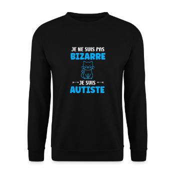 Je ne suis pas bizarre je suis autiste - Sweat-shirt Unisexe - noir - Devant - Alina (178cm) & Michal (187cm)