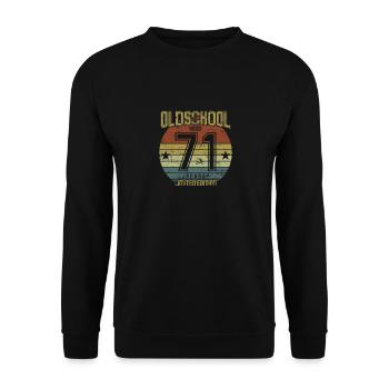 January 1971 - Birthday in January Oldschool - Unisex Sweatshirt - black - Front - Alina (178cm) & Michal (187cm)