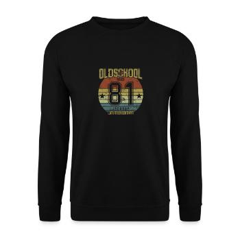 Janvier 1981 - Anniversaire en janvier Oldschool - Sweat-shirt Unisexe - noir - Devant - Alina (178cm) & Michal (187cm)