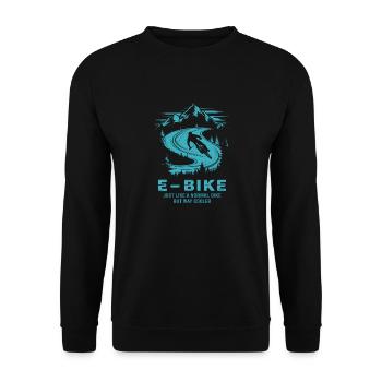 E Bike Dire Citation Cycliste Montagnes Nature - Sweat-shirt Unisexe - noir - Devant - Alina (178cm) & Michal (187cm)