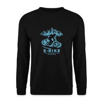 E Bike Dire Citation Cycliste Montagnes Nature - Sweat-shirt Unisexe - noir - Devant - Alina (178cm) & Michal (187cm)