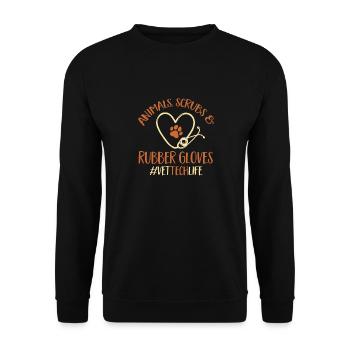 Vet Tech Veterinary Medicine Veterinary Technician - Unisex Sweatshirt - black - Front - Alina (178cm) & Michal (187cm)
