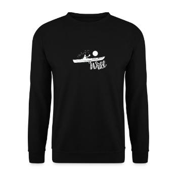 Wild Kajak Paddelboot Kanu fahren - Unisex Pullover - Schwarz - Vorne - Alina (178cm) & Michal (187cm)