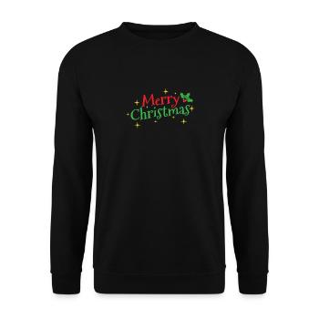 Merry Christmas Weihnachten - Unisex Pullover - Schwarz - Vorne - Alina (178cm) & Michal (187cm)
