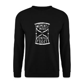Memento Mori Tempus Fugit Hourglass Stoic - Unisex Sweatshirt - black - Front - Alina (178cm) & Michal (187cm)