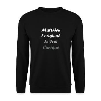 L'original le vrai l'unique Matthieu - Sweat-shirt Unisexe - noir - Devant - Alina (178cm) & Michal (187cm)