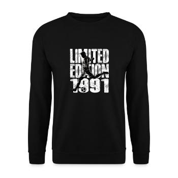 Limited Edition 1991 Limited Edition Fußball - Unisex Pullover - Schwarz - Vorne - Alina (178cm) & Michal (187cm)