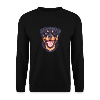 Rottweiler | Illustration de dessin animé - Sweat-shirt Unisexe - noir - Devant - Alina (178cm) & Michal (187cm)