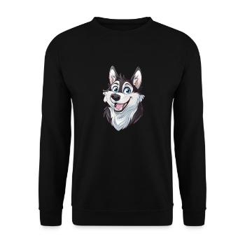 Husky de Sibérie | Illustration de dessin animé - Sweat-shirt Unisexe - noir - Devant - Alina (178cm) & Michal (187cm)
