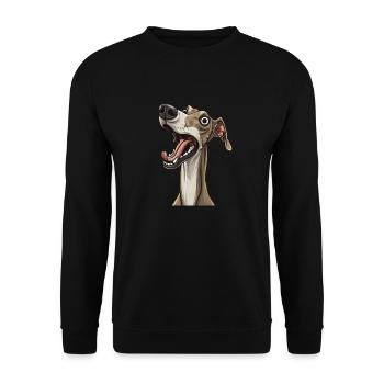 Sloughi | Arabian Greyhound | Cartoon Artwork - Unisex Sweatshirt - black - Front - Alina (178cm) & Michal (187cm)
