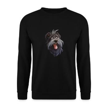 Skye Terrier | Cartoon Artwork - Unisex Pullover - Schwarz - Vorne - Alina (178cm) & Michal (187cm)