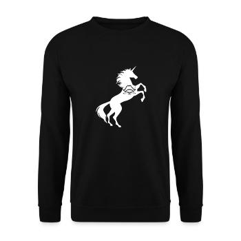 Licorne Pirate Symbole T-Shirt Crâne Os Croisés - Sweat-shirt Unisexe - noir - Devant - Alina (178cm) & Michal (187cm)