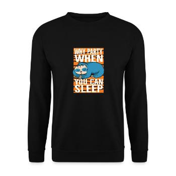 Pourquoi faire la fête quand on peut dormir paresseux - Sweat-shirt Unisexe - noir - Devant - Alina (178cm) & Michal (187cm)