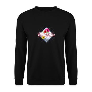 Honolulu City Hawaï États-Unis Vintage - Sweat-shirt Unisexe - noir - Devant - Alina (178cm) & Michal (187cm)