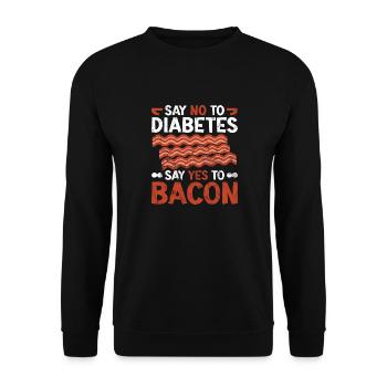 Cétogène Musculation Régime Keto Bacon Protéines - Sweat-shirt Unisexe - noir - Devant - Alina (178cm) & Michal (187cm)