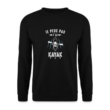 Ich kann nicht Kajak Kajakfahrer Kanu Paddel - Unisex Pullover - Schwarz - Vorne - Alina (178cm) & Michal (187cm)