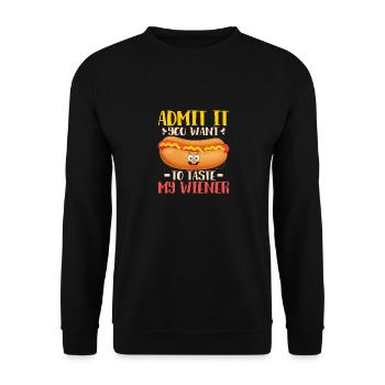 Avouez-le, vous voulez goûter ma nourriture à hot-dogs viennois - Sweat-shirt Unisexe - noir - Devant - Alina (178cm) & Michal (187cm)