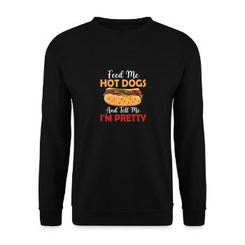 Nourrissez-moi les hot-dogs Foodie Hot-dogs viennois - Sweat-shirt Unisexe - noir - Devant - Alina (178cm) & Michal (187cm)