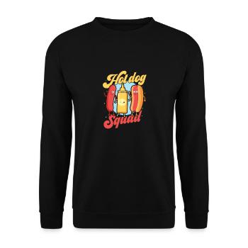 Hot Dog Squad Hotdogs Foodie Viennese - Unisex Sweatshirt - black - Front - Alina (178cm) & Michal (187cm)