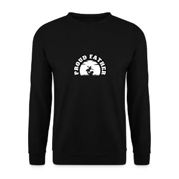 Proud Father Kid Boy White - Unisex Sweatshirt - black - Front - Alina (178cm) & Michal (187cm)