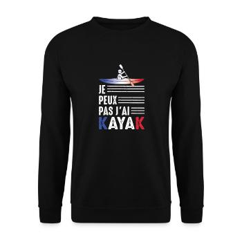 Ich kann nicht Kajak Kajakfahrer Kanu Paddel - Unisex Pullover - Schwarz - Vorne - Alina (178cm) & Michal (187cm)