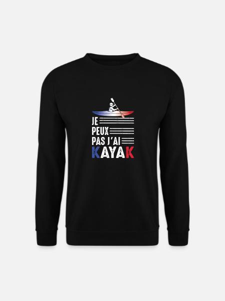 Ich kann nicht Kajak Kajakfahrer Kanu Paddel - Unisex Pullover - Schwarz
