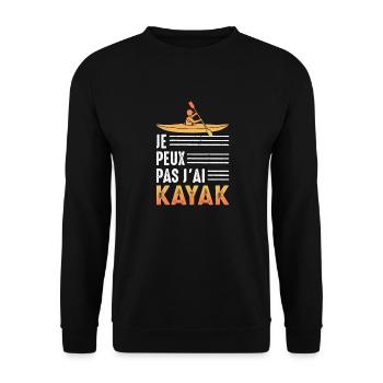 Ich kann nicht Kajak Kajakfahrer Kanu Paddel - Unisex Pullover - Schwarz - Vorne - Alina (178cm) & Michal (187cm)