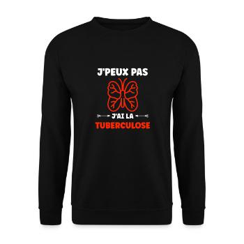 Sensibilisation à la tuberculose - Sweat-shirt Unisexe - noir - Devant - Alina (178cm) & Michal (187cm)