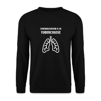 Sensibilisation à la tuberculose - Sweat-shirt Unisexe - noir - Devant - Alina (178cm) & Michal (187cm)