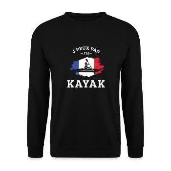 Ich kann nicht Kajak Kajakfahrer Kanu Paddel - Unisex Pullover - Schwarz - Vorne - Alina (178cm) & Michal (187cm)