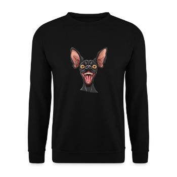 Xoloitzcuintle | Mexican hairless dog | Cartoon - Unisex Pullover - Schwarz - Vorne - Alina (178cm) & Michal (187cm)