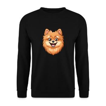 Poméranien de Poméranie | Illustration de dessin animé - Sweat-shirt Unisexe - noir - Devant - Alina (178cm) & Michal (187cm)