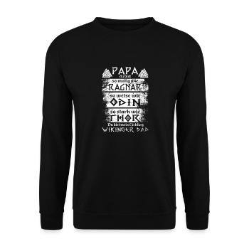 Wikinger Dad - Unisex Pullover - Schwarz - Vorne - Alina (178cm) & Michal (187cm)