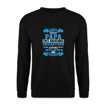Proud Dad T-Shirt Gift from Son - Unisex Sweatshirt - black - Front - Alina (178cm) & Michal (187cm)