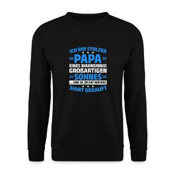 Proud Dad T-Shirt Gift from Son - Unisex Sweatshirt - black - Front - Alina (178cm) & Michal (187cm)
