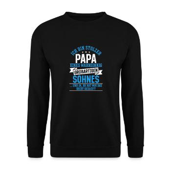 Proud Dad T-Shirt Gift from Son - Unisex Sweatshirt - black - Front - Alina (178cm) & Michal (187cm)