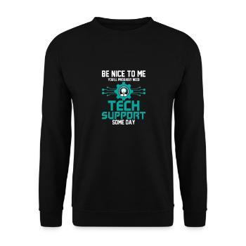 Probably Need Tech Support Some Day Computer Tech - Unisex Sweatshirt - black - Front - Alina (178cm) & Michal (187cm)