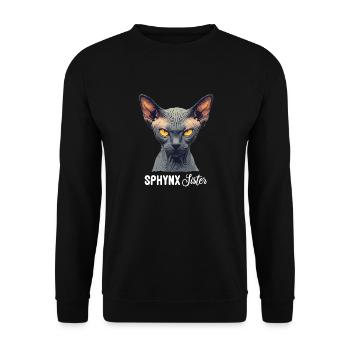 Chaton Sphynx Chat Sphynx - Sweat-shirt Unisexe - noir - Devant - Alina (178cm) & Michal (187cm)