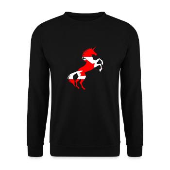 Chemise Drapeau Licorne Canada Licorne Magique Canadienne - Sweat-shirt Unisexe - noir - Devant - Alina (178cm) & Michal (187cm)