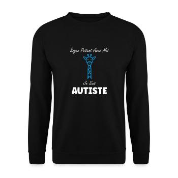 sensibilisation à l'autisme autiste - Sweat-shirt Unisexe - noir - Devant - Alina (178cm) & Michal (187cm)