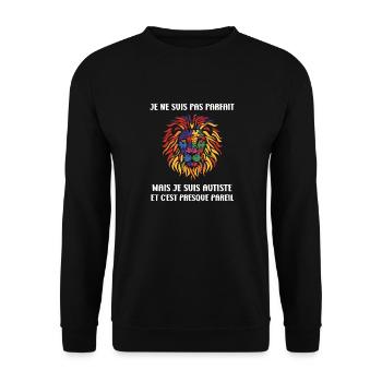 sensibilisation a l'autisme autiste - Sweat-shirt Unisexe - noir - Devant - Alina (178cm) & Michal (187cm)