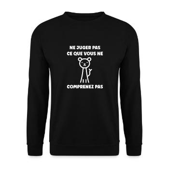 sensibilisation a l'autisme autiste - Sweat-shirt Unisexe - noir - Devant - Alina (178cm) & Michal (187cm)