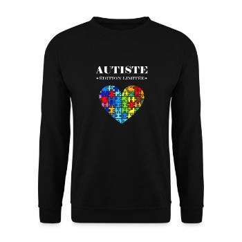 sensibilisation a l'autisme autiste - Sweat-shirt Unisexe - noir - Devant - Alina (178cm) & Michal (187cm)