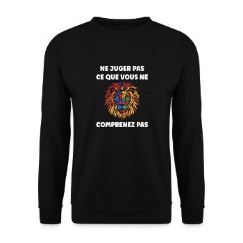 sensibilisation a l'autisme autiste - Sweat-shirt Unisexe - noir - Devant - Alina (178cm) & Michal (187cm)