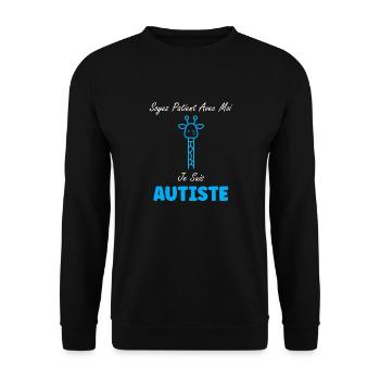 sensibilisation à l'autisme autiste - Sweat-shirt Unisexe - noir - Devant - Alina (178cm) & Michal (187cm)