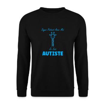 sensibilisation à l'autisme autiste - Sweat-shirt Unisexe - noir - Devant - Alina (178cm) & Michal (187cm)