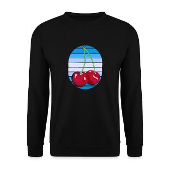 Rockabilly Retro Vintage Cherries 80s Vintage - Unisex Sweatshirt - black - Front - Alina (178cm) & Michal (187cm)